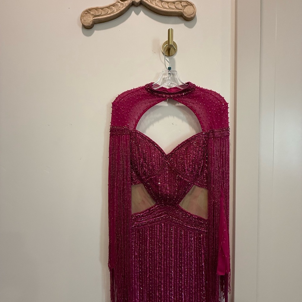 Elegant Pink Fringe Dress